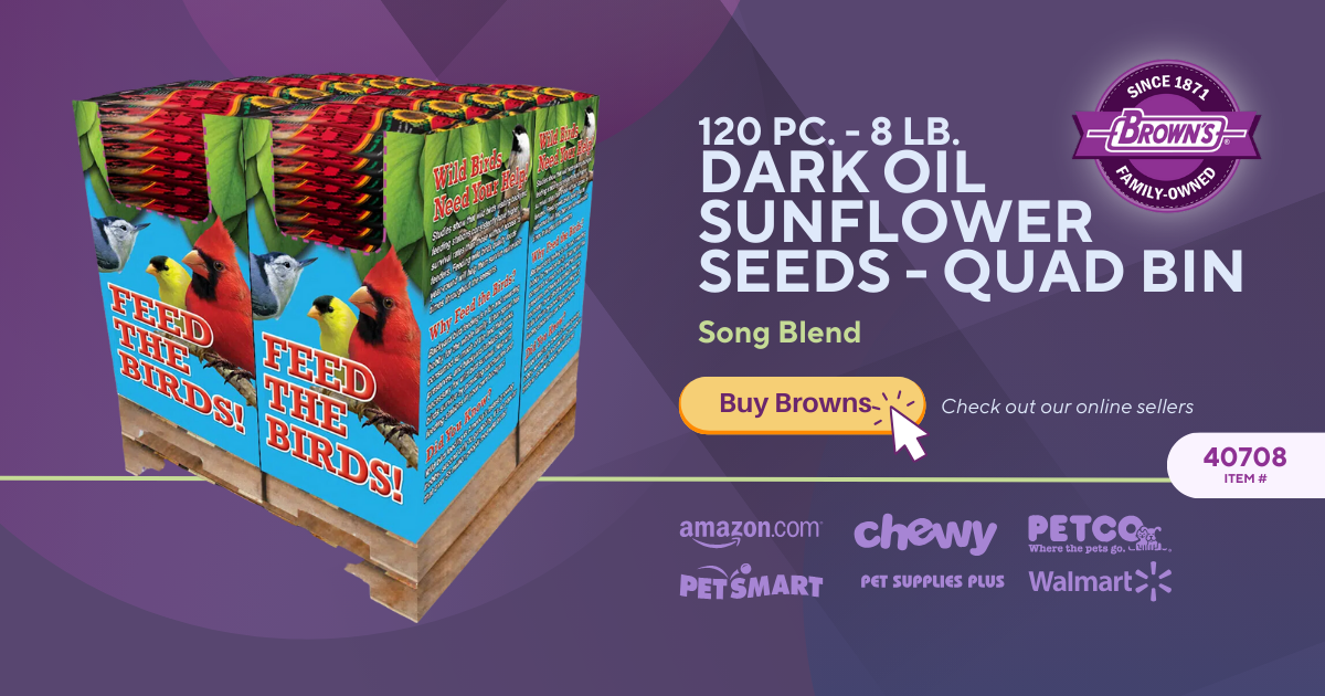 Brown s Pet Food 120 pc. 8 lb. Song Blend Dark Oil Sunflower