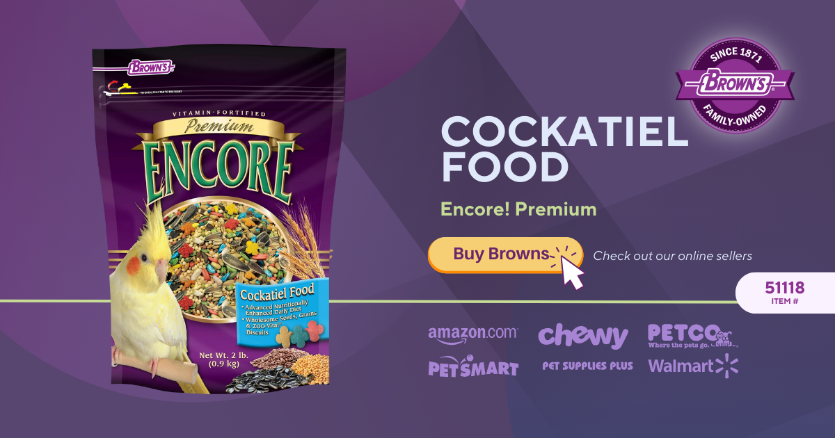 Brown s Pet Food Encore Premium Cockatiel Food