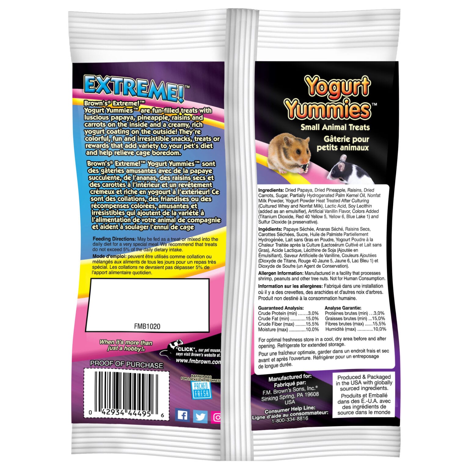 Extreme!™ Yogurt Yummies™ Small Animal Treats Brown's