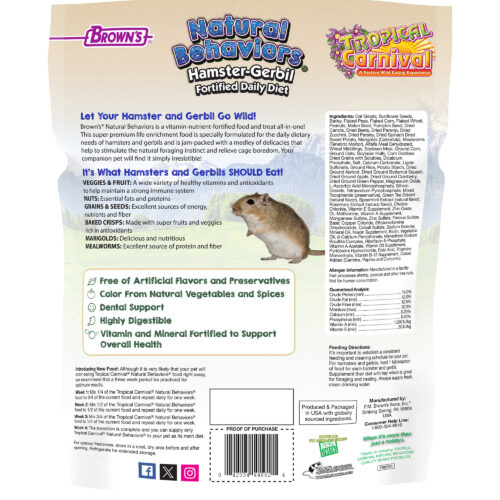 Tropical Carnival® Natural Behaviors® Hamster-Gerbil Fortified Daily Diet