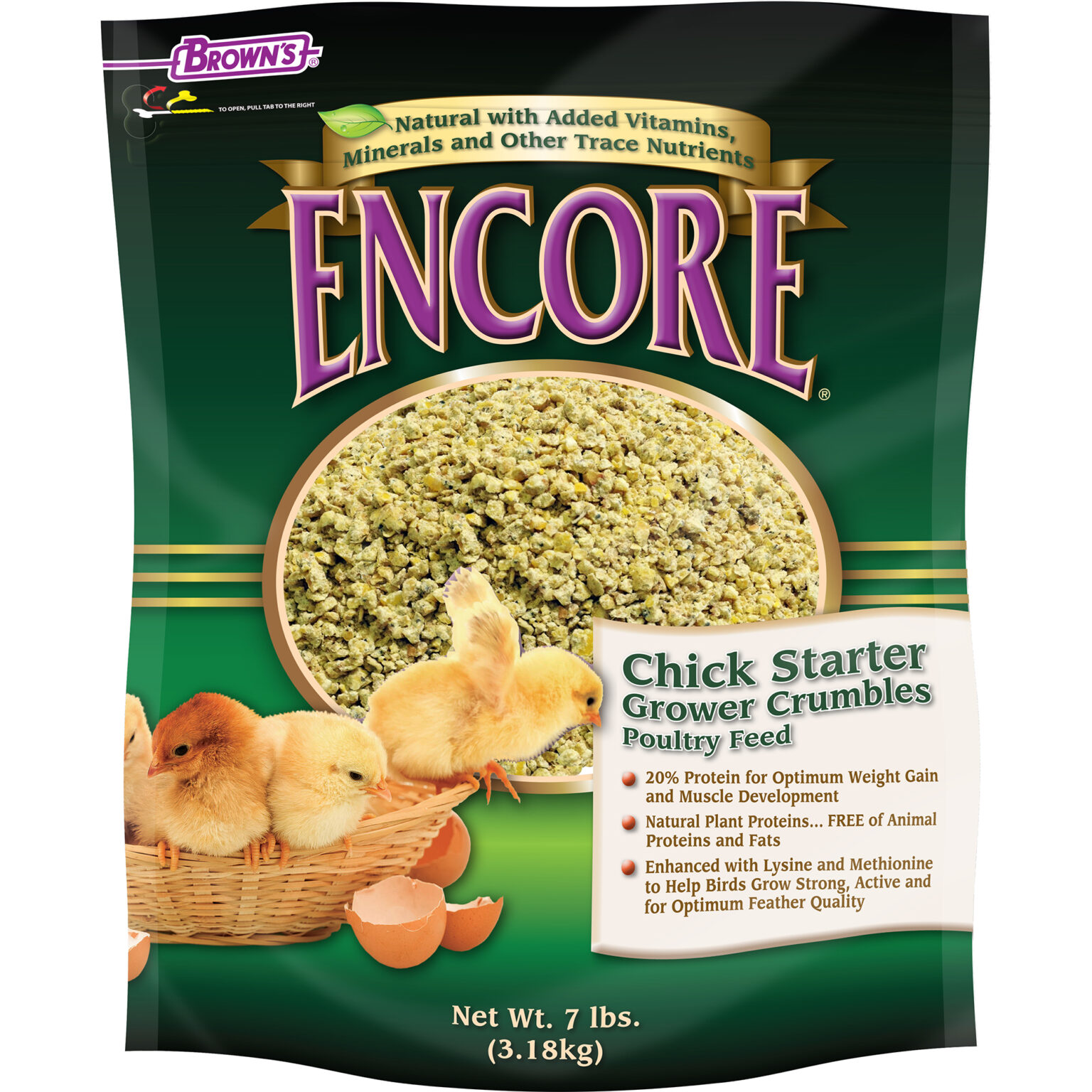 Browns Pet Food Encore® Chick Starter Grower Crumbles Poultry Feed
