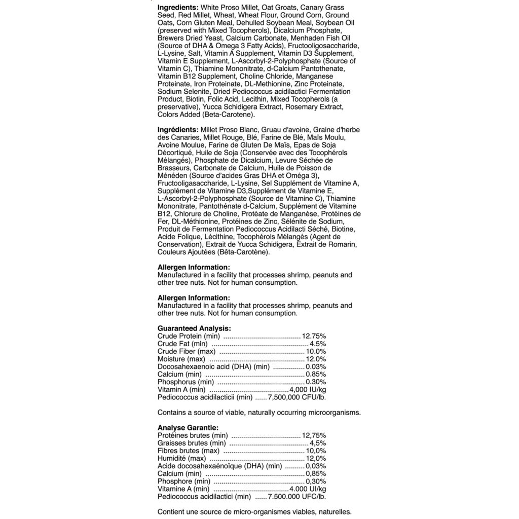 Brown's Pet Food Encore® Classic Natural Parakeet Food