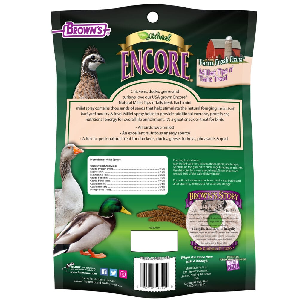 Brown's Pet Food Encore® Natural Farm Fresh Fixins™ Millet Tips n