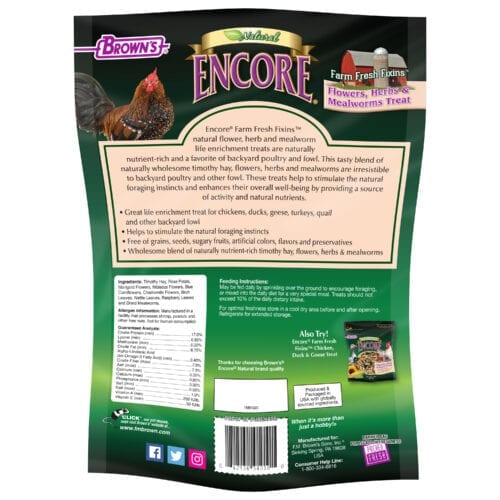 Encore® Natural Farm Fresh Fixins™ Flowers, Herbs & Mealworms Chicken Treat