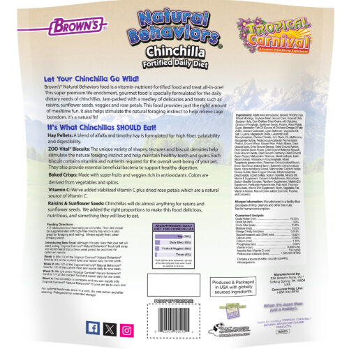 Chinchilla Fortified Daily Diet | Tropical Carnival® Natural Behaviors