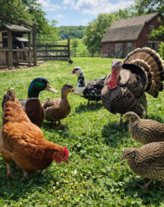 Ducks, Chickens, Quails & Turkeys