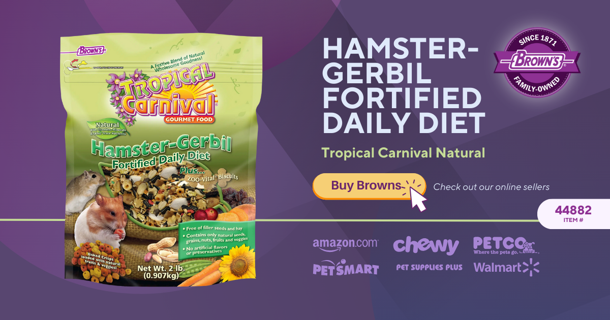 Brown's tropical carnival natural gourmet outlet food for hamsters and gerbils